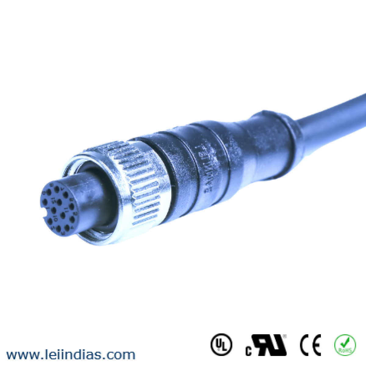 M12 A Code Female 12 Pin with PUR cable| Lei India